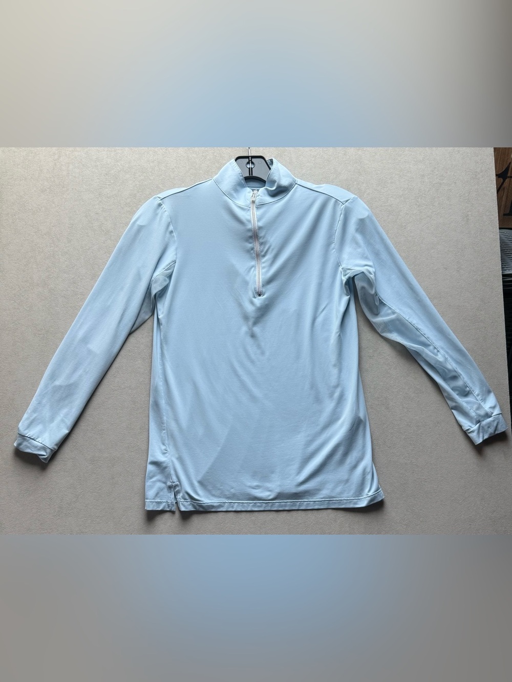 The Tailored Sportsman Light Blue Half-Zip Long Sleeve Top